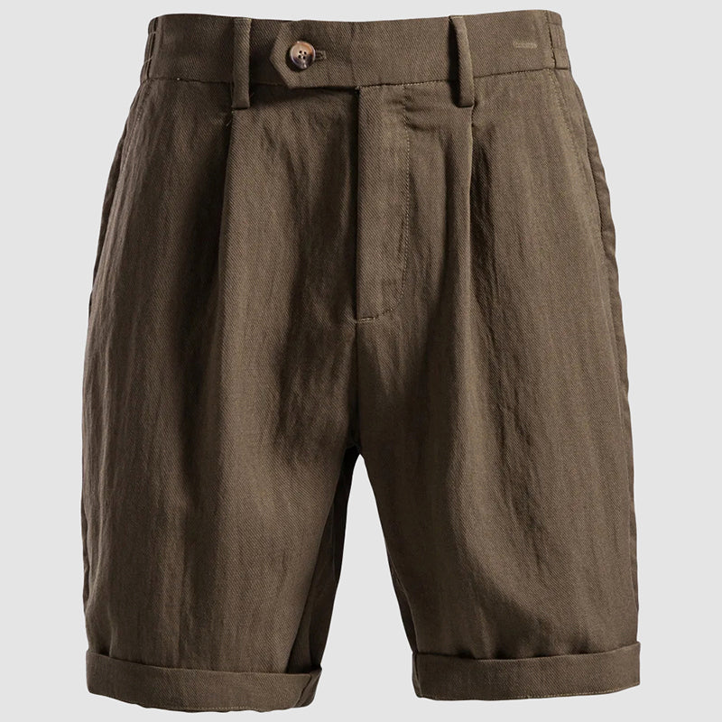Short Chino à Pinces Homme Lyocell Été Cintré