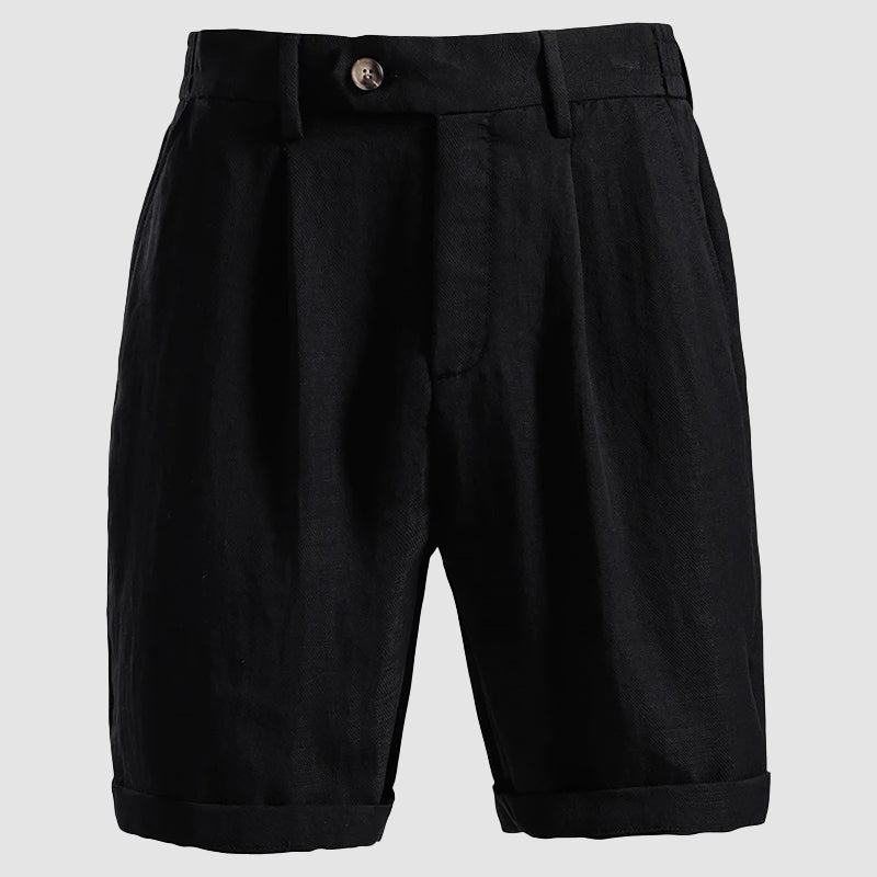 Short Chino à Pinces Homme Lyocell Été Cintré