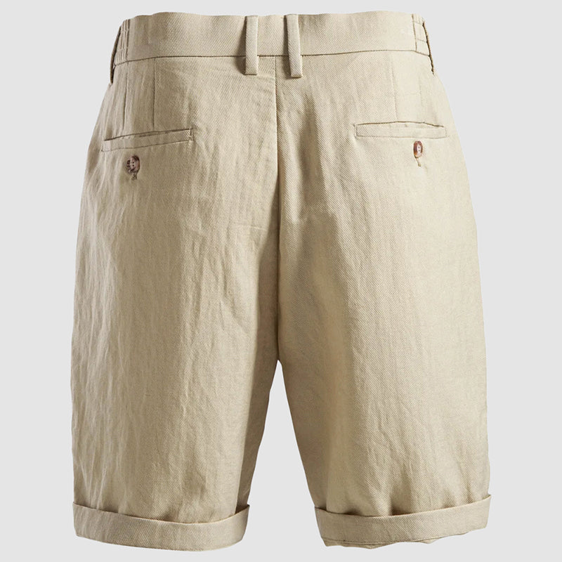 Short Chino à Pinces Homme Lyocell Été Cintré
