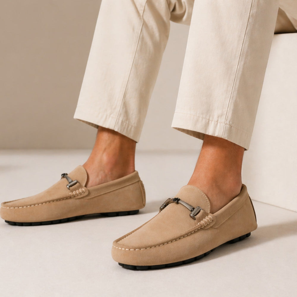 Mocassins Outdoor en Daim Homme Été à Enfiler Slip-On