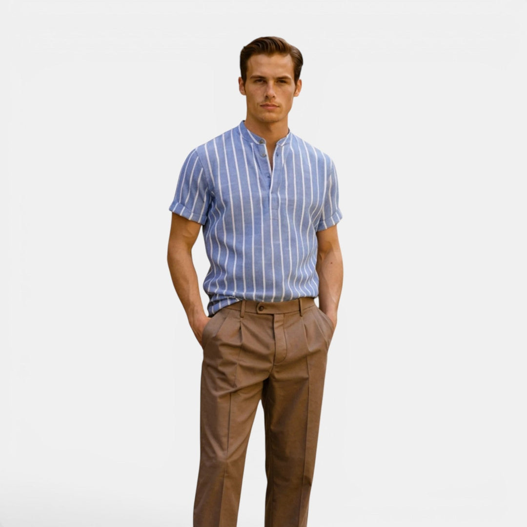 Chemise en Lin Légère Homme Été Button-Down Boutonnée