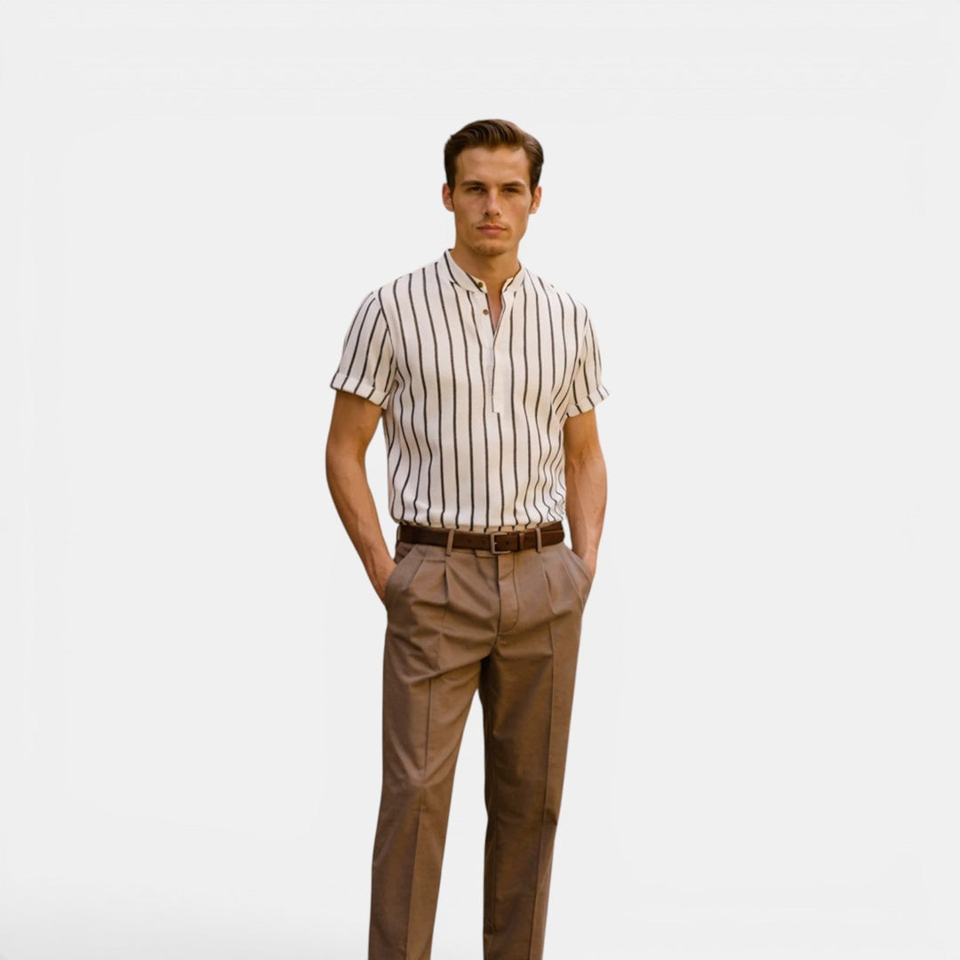 Chemise en Lin Légère Homme Été Button-Down Boutonnée