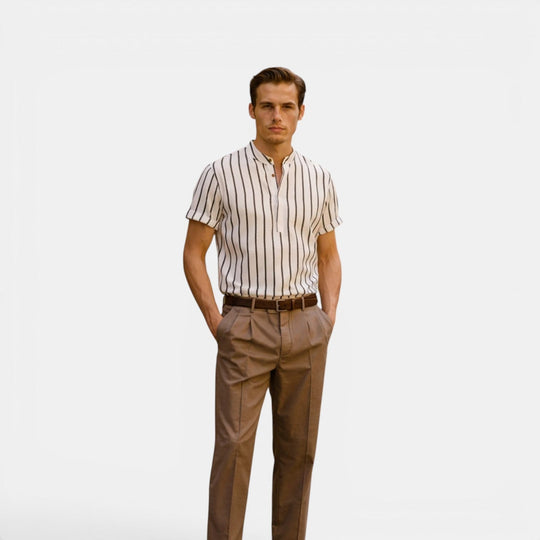Chemise en Lin Légère Homme Été Button-Down Boutonnée