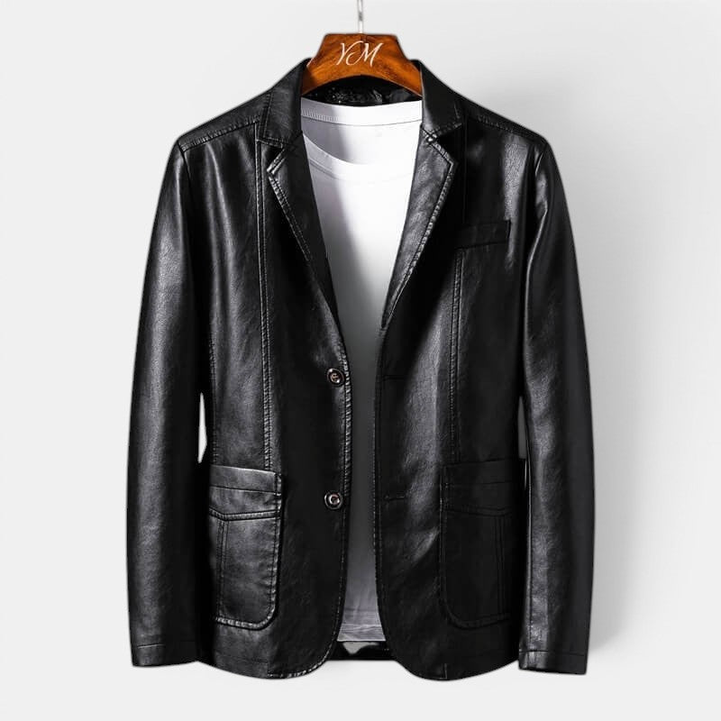 Veste en Cuir Premium Homme Biker Cuir Véritable Slim