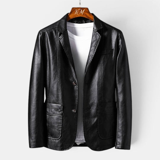 Veste en Cuir Premium Homme Biker Cuir Véritable Slim
