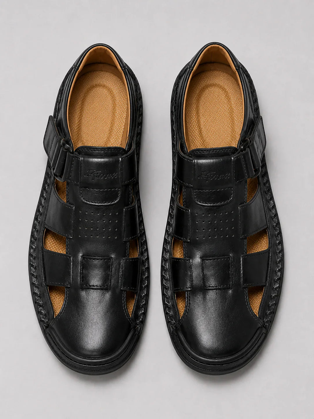 Sandales en Cuir Légères Homme Plage Été Chaussures