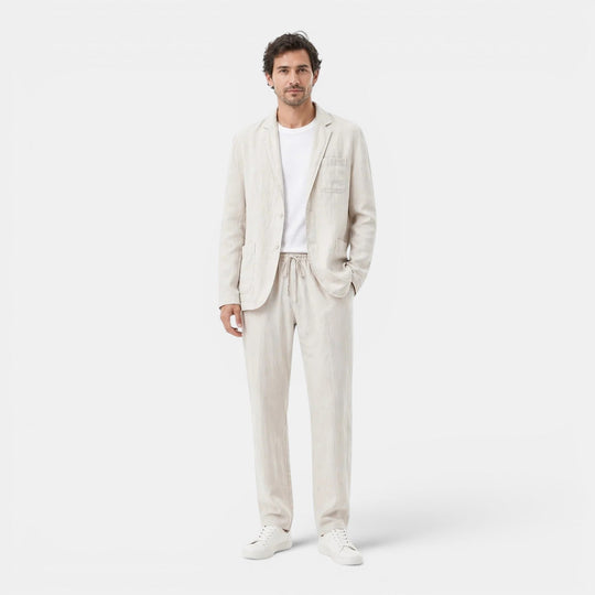 Costume en Lin Respirant Homme Été Deux Pièces Set