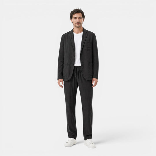 Costume en Lin Respirant Homme Été Deux Pièces Set