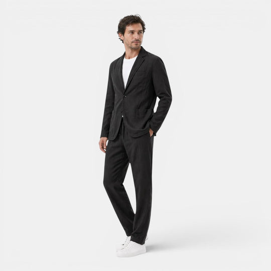 Costume en Lin Respirant Homme Été Deux Pièces Set