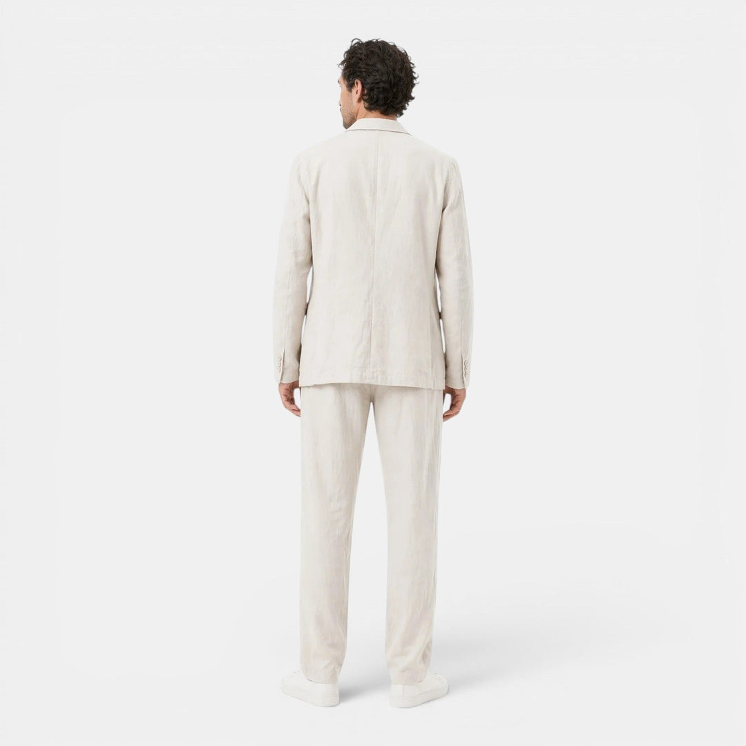 Costume en Lin Respirant Homme Été Deux Pièces Set