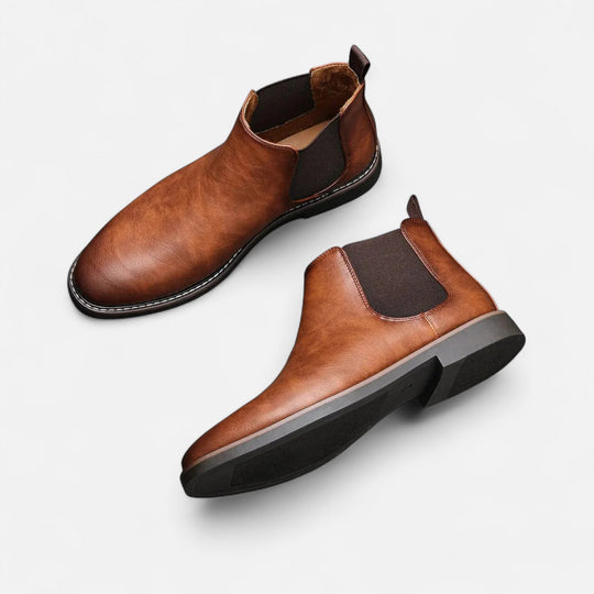 Bottines en Cuir Old Money Homme Élégantes Bottes