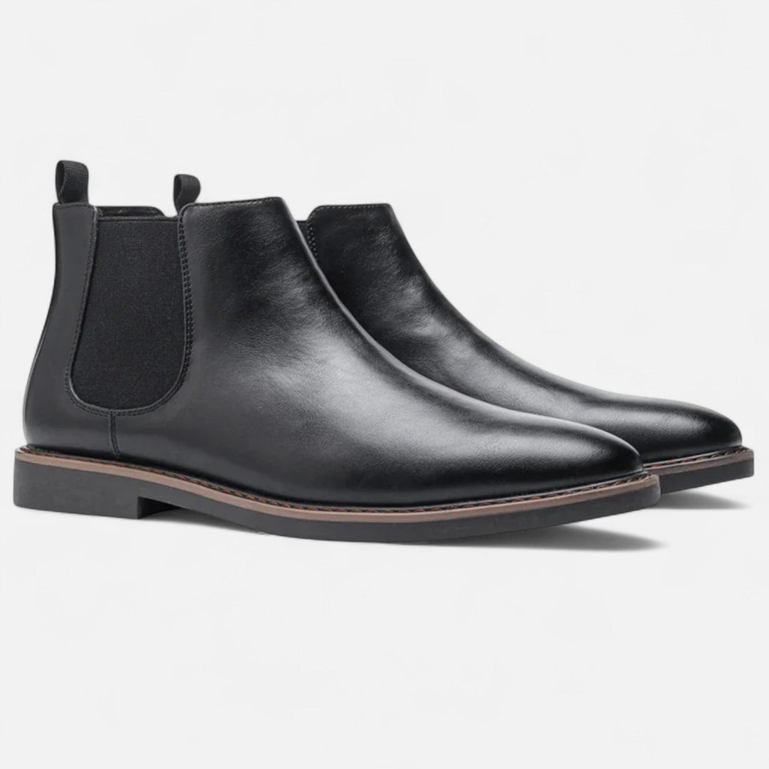 Bottines en Cuir Old Money Homme Élégantes Bottes