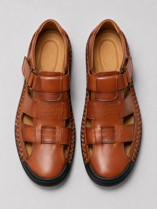 Sandales en Cuir Légères Homme Plage Été Chaussures