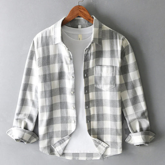 Chemise en Coton à Carreaux Homme Classique Vintage