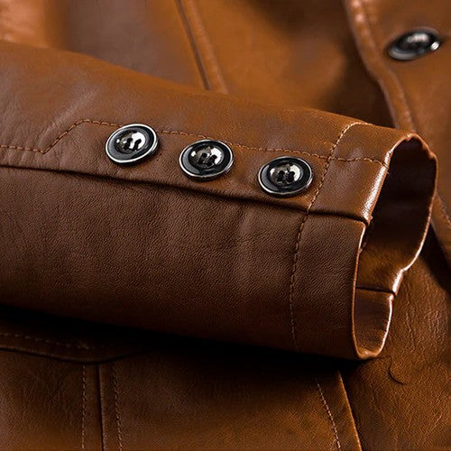 Veste en Cuir Premium Homme Biker Cuir Véritable Slim