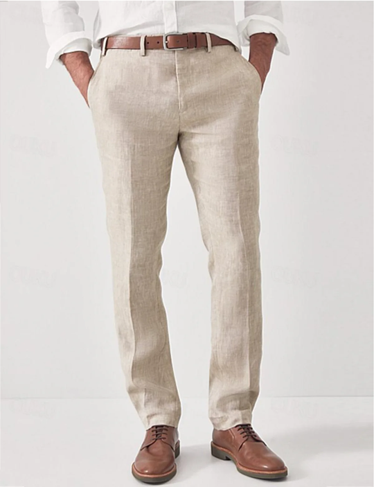 Pantalon en Lin Élégant Homme Été Costume Business