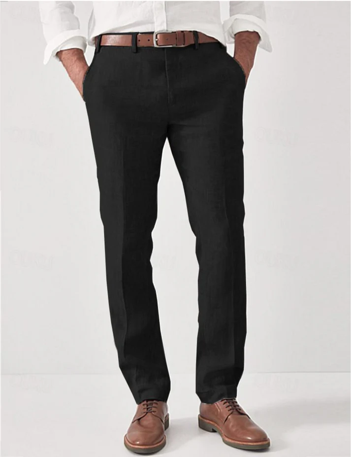 Pantalon en Lin Élégant Homme Été Costume Business