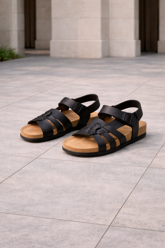Sandales en Cuir Multi-Brides Homme Été Outdoor