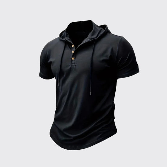 Henley à Capuche en Lin Homme Manches Courtes Street