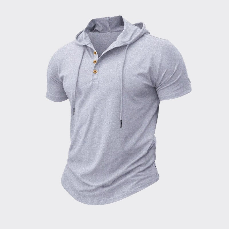 Henley à Capuche en Lin Homme Manches Courtes Street