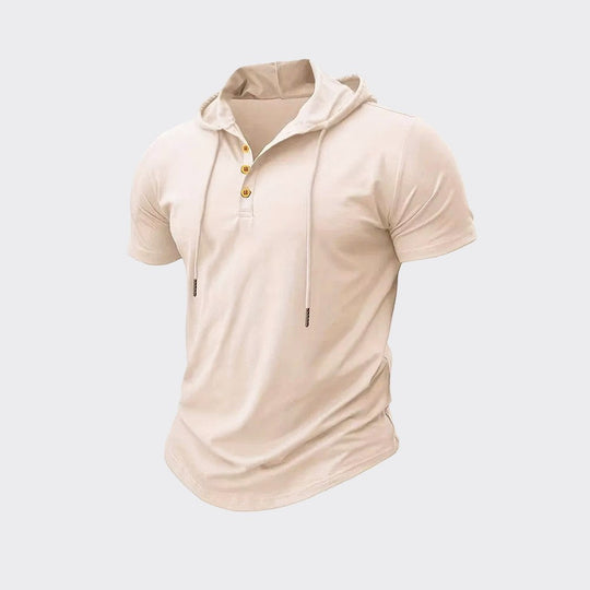 Henley à Capuche en Lin Homme Manches Courtes Street