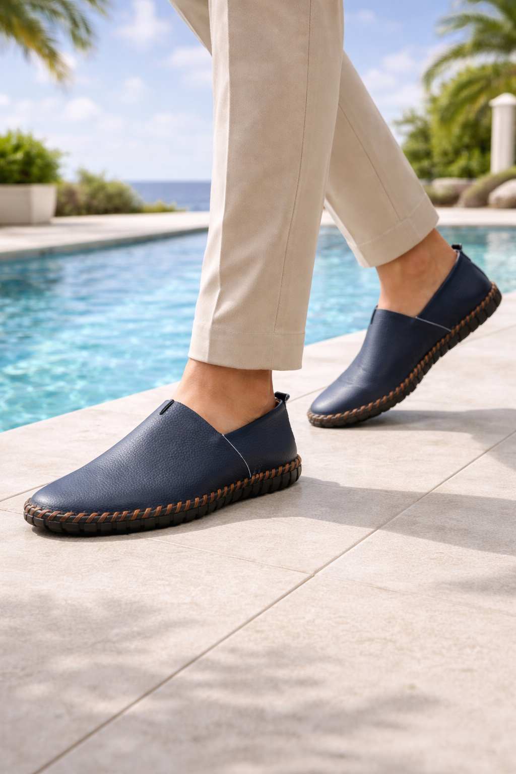 Mocassins en Cuir à Enfiler Homme Confortables Slip-On