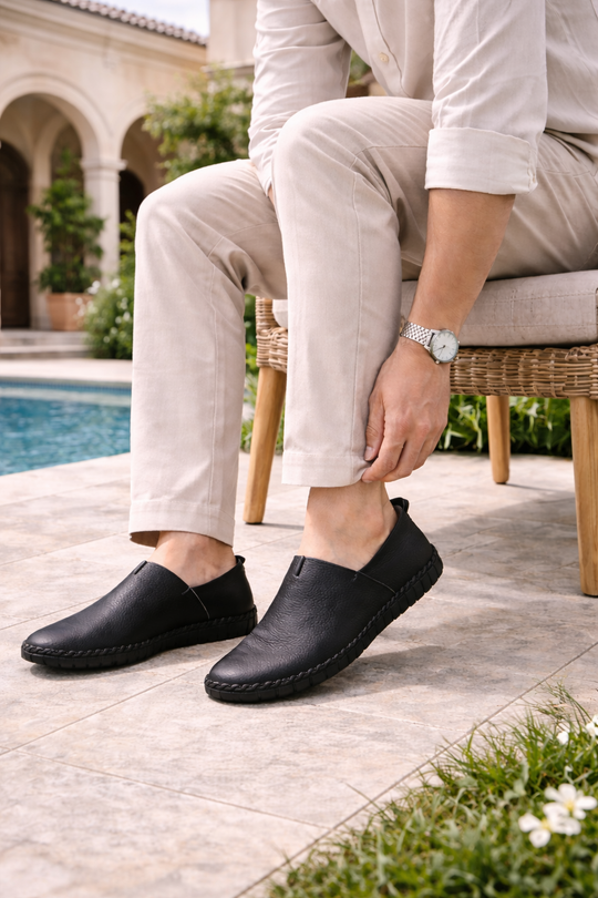 Mocassins en Cuir à Enfiler Homme Confortables Slip-On