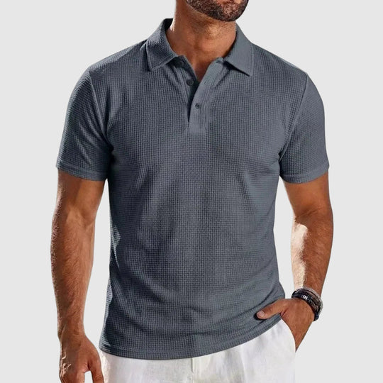 Polo en Maille Texturé Homme Manches Courtes Été