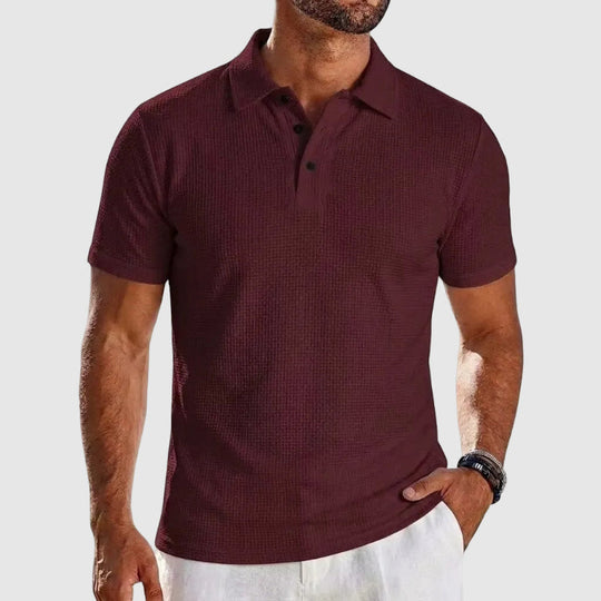 Polo en Maille Texturé Homme Manches Courtes Été