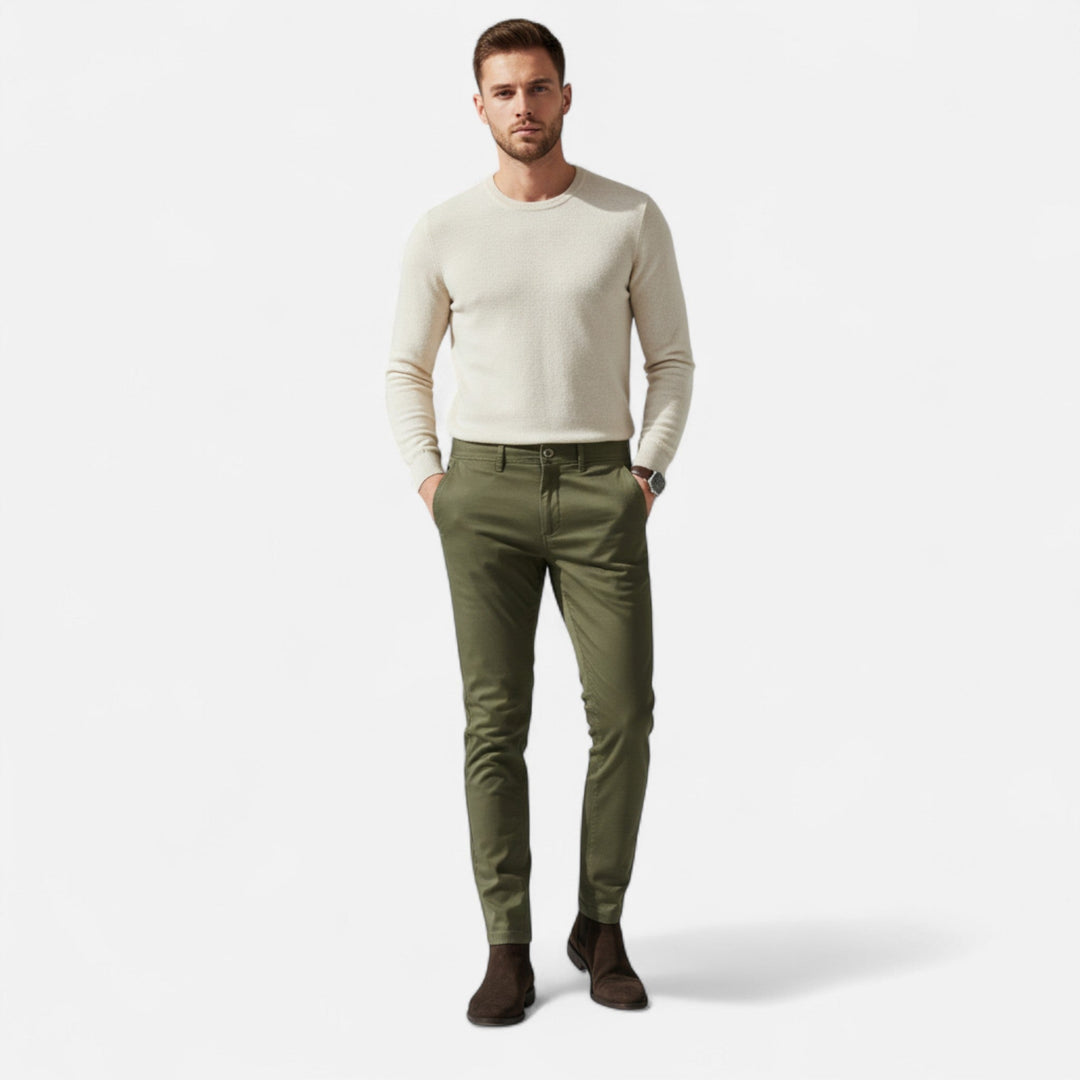 Chino Smart Casual Homme Cintré Élégant Pantalon