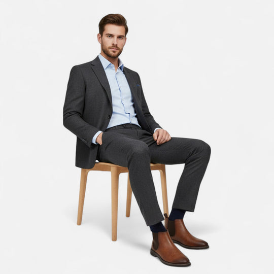 Bottines en Cuir Old Money Homme Élégantes Bottes