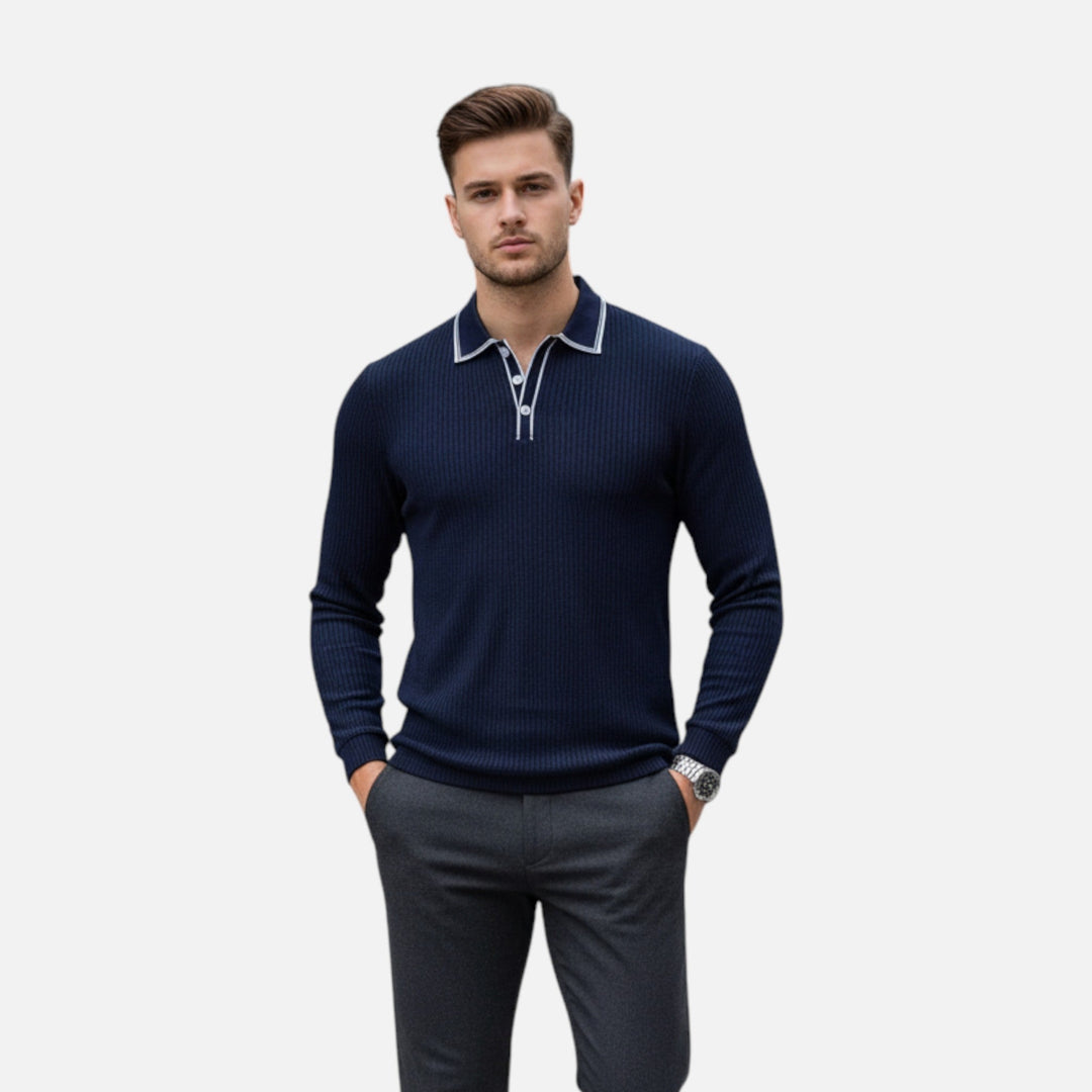 Chemise Boutonnée Contrastée Homme Élégante Button-Up
