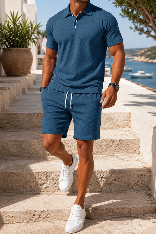 Ensemble Polo en Coton Slim Homme Short Été Casual