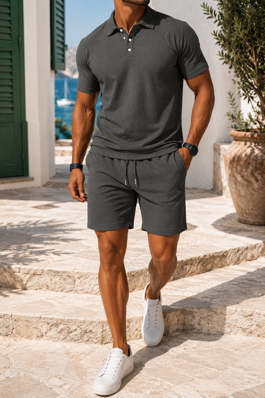 Ensemble Polo en Coton Slim Homme Short Été Casual