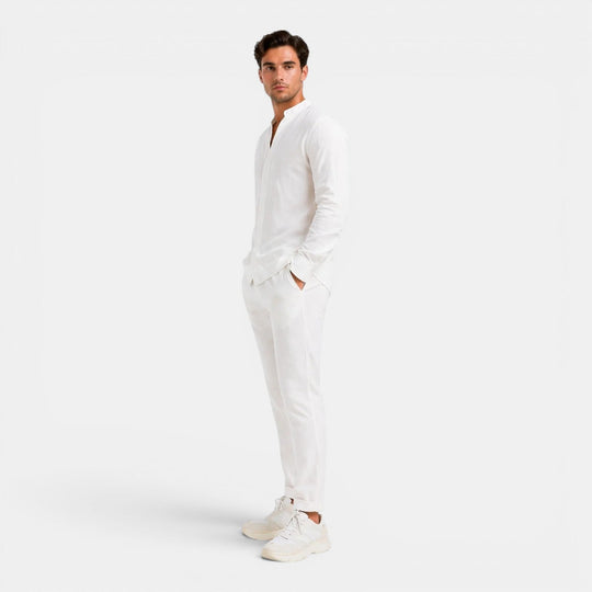 Ensemble en Lin Décontracté Homme Été Chemise Short