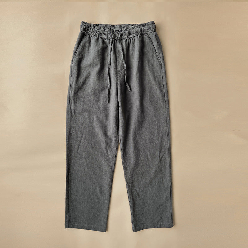 Pantalon en Lin Décontracté Homme Cordon Été Plage