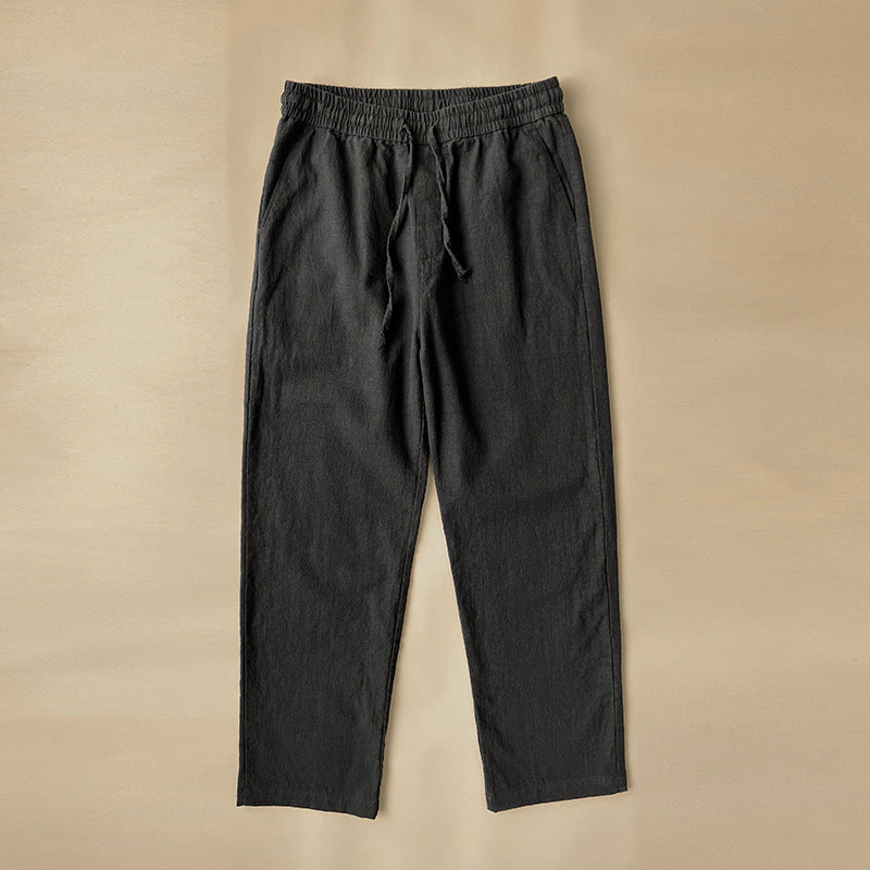 Pantalon en Lin Décontracté Homme Cordon Été Plage