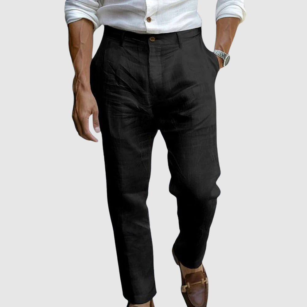 Pantalon en Lin Homme Été Coton Élégant Costume
