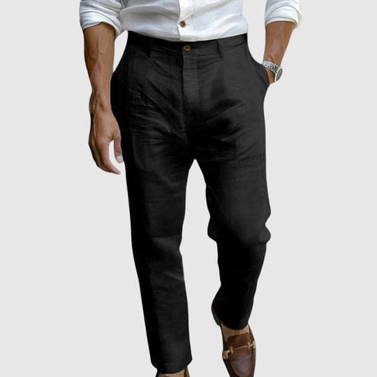 Pantalon en Lin Homme Été Coton Élégant Costume