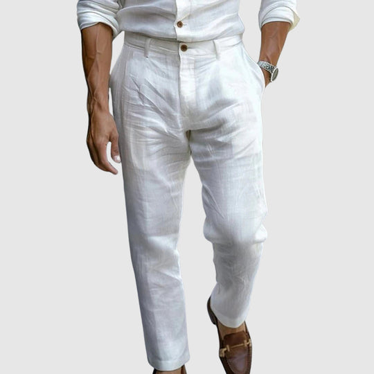 Pantalon en Lin Homme Été Coton Élégant Costume