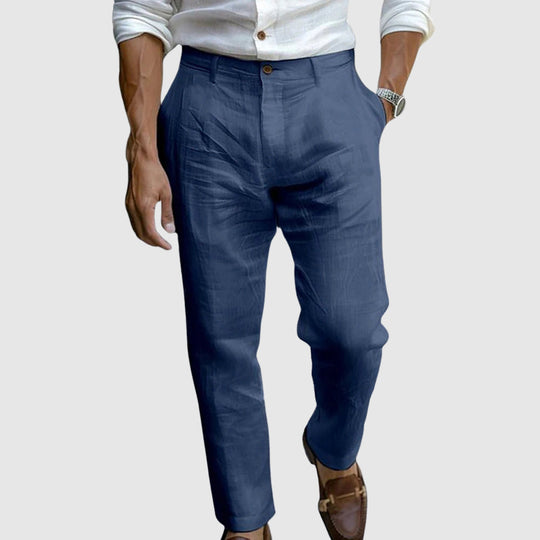Pantalon en Lin Homme Été Coton Élégant Costume