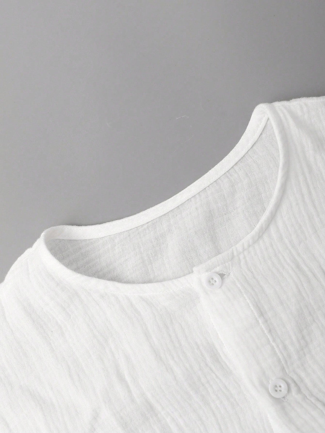 Chemise en Coton Boutonnée Homme Manches Longues Unie