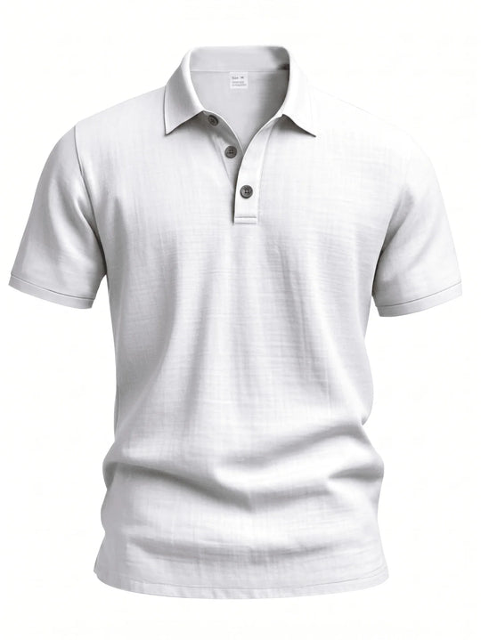 Henley en Lin Homme Manches Courtes Col V Plage