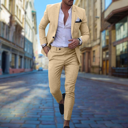 Costume Slim Homme Ajusté Business Formel Élégant