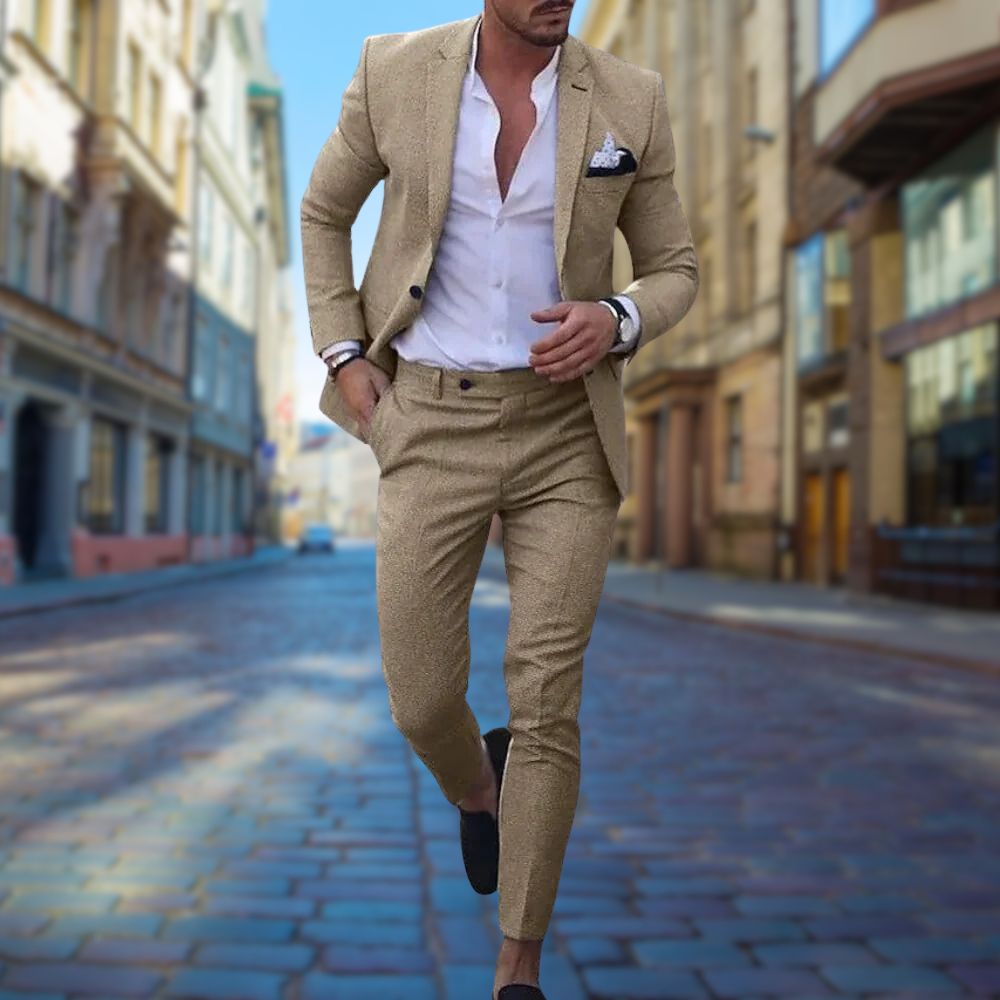 Costume Slim Homme Ajusté Business Formel Élégant