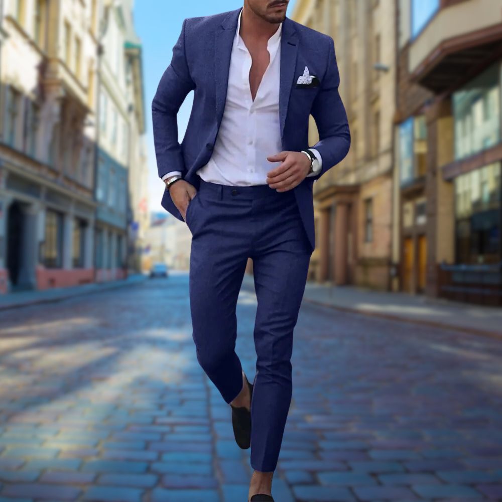 Costume Slim Homme Ajusté Business Formel Élégant