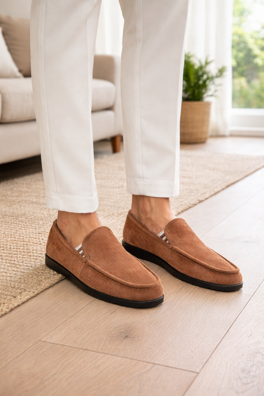 Mocassins en Maille à Enfiler Homme Baskets Confort