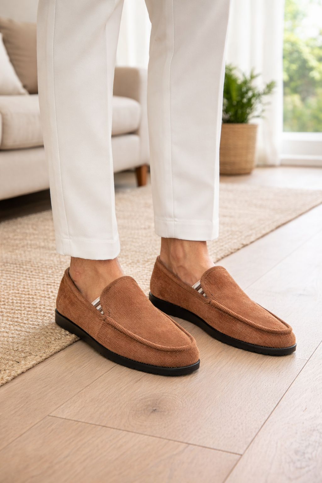 Mocassins en Maille à Enfiler Homme Baskets Confort