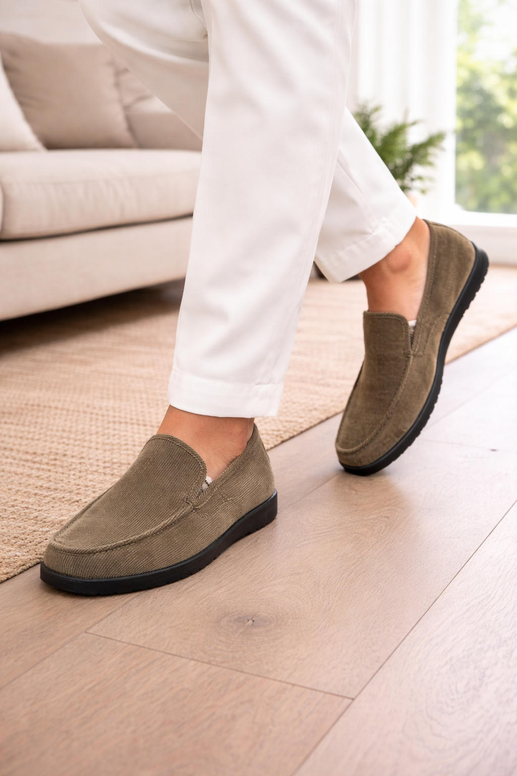 Mocassins en Maille à Enfiler Homme Baskets Confort
