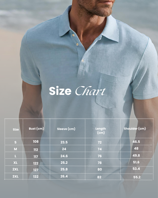 Polo en Coton Homme Manches Courtes Été Casual